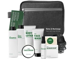 Body & Earth - Cadeau voor Man Verjaardag - Gentlemen Pack Refreshing - Cadeauset in Toilettas - Stoere Geschenkset Heren Wellness bath - Cadeau Pakket voor Hem - Verwenpakket Mannen, vriend, papa, broer - vader beauty dag cadeautje voor hem