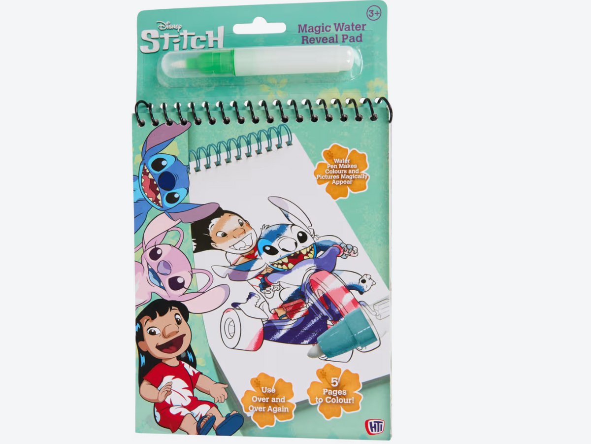 kleurboek Disney Stitch Inclusief navulbare waterpen 5 herbruikbare tekeningen