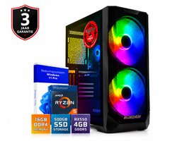 Gaming PC AMD Ryzen 5 2600X | Radeon RX550 4GB | 16GB RAM | 500GB SSD | Windows 11 Pro | RGB Gaming Desktop Computer | WiFi | Game Computer | Fortnite PC | GTA V PC | Minecraft PC | Roblox PC | E-sports Gaming Desktop | Direct Klaar voor Gebruik