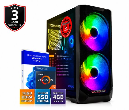 ScreenON - PC de jeu haut de gamme [AMD Ryzen 5 2600, NVIDIA GeForce GTX 1660, 16 Go de RAM] Ordinateur de jeu de bureau Windows 10