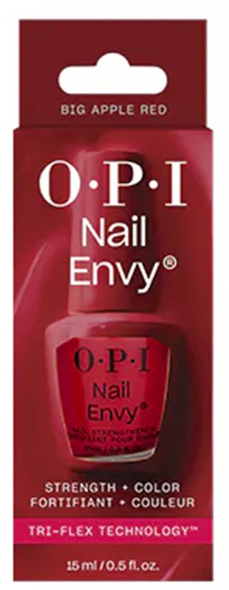 Doosje OPI Nail Envy nagelverharder, kleur Big Apple Red.