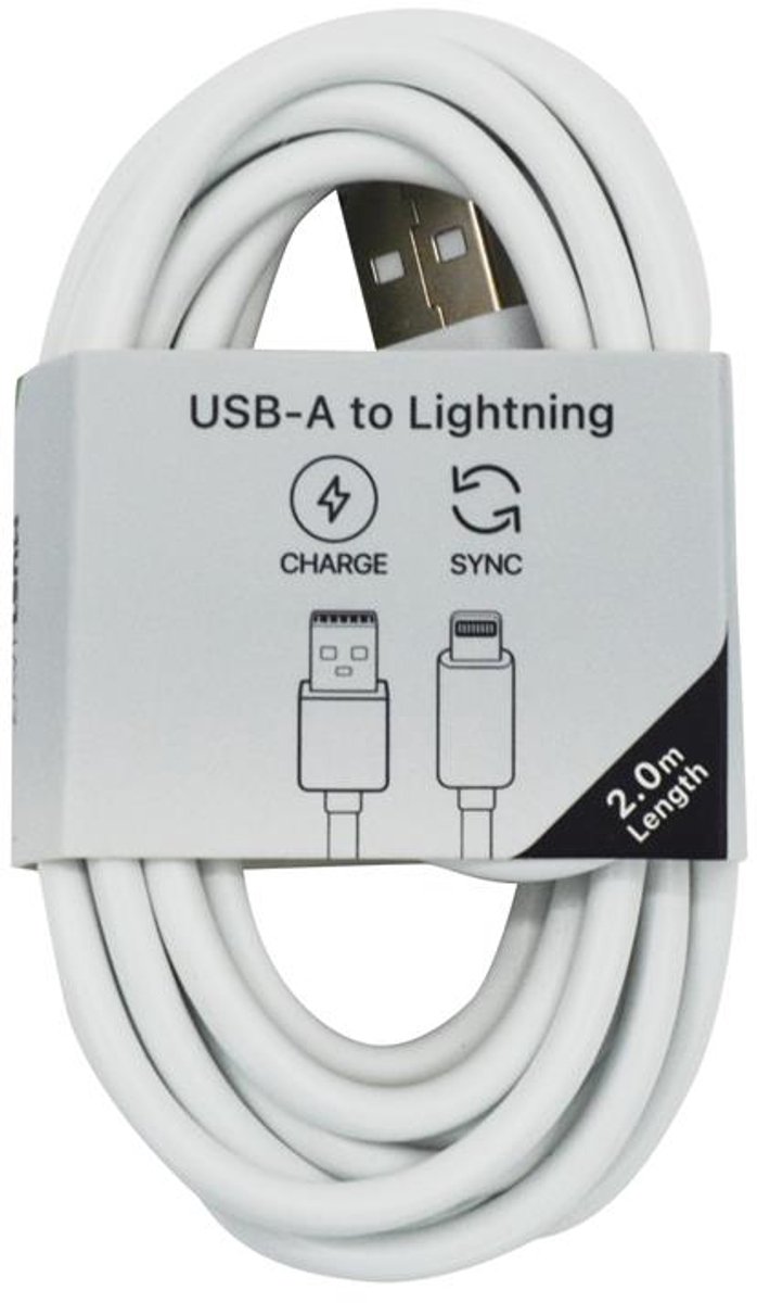 Musthavz To Go Usb-A To Lightning Cable 2.0 Meter, White