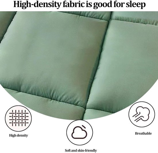 Japanse Slaapmatras - Oprolbare Vloerbed - Comfortabel Slapen - 8 cm Dik - 90 x 200 cm - Wit — afbeelding 5