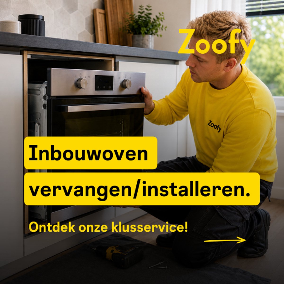 Boek een vakman voor inbouwoven vervangen/installeren – door Zoofy in samenwerking met Bol