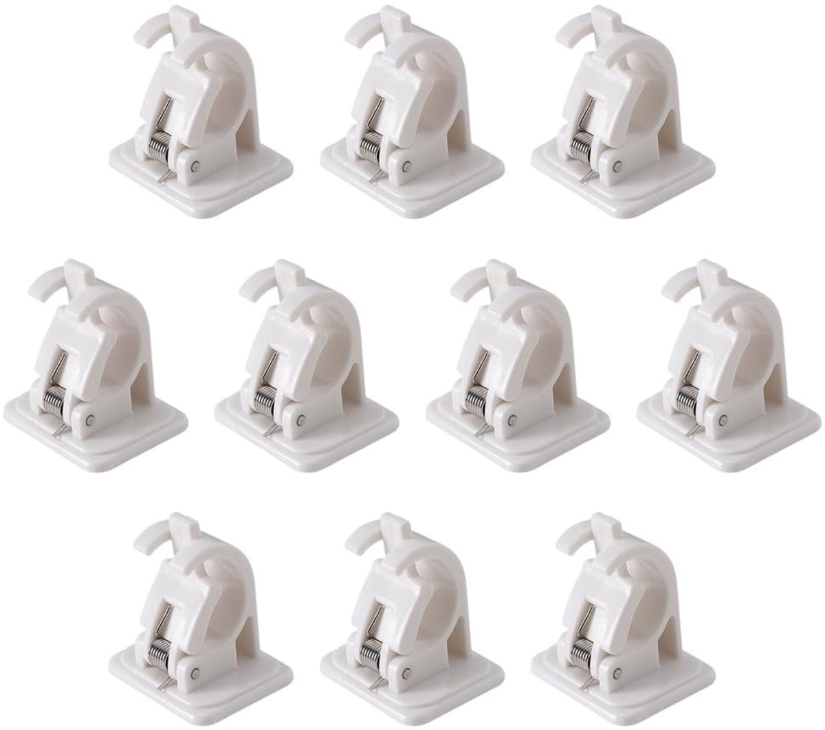 MTTproducts- Vishengelhouder 10 Stuks - Wandhouder - Opslag - Zelfklevend - Voor Garage/Muur - Duurzaam ABS-Materiaal - Hengelhouder