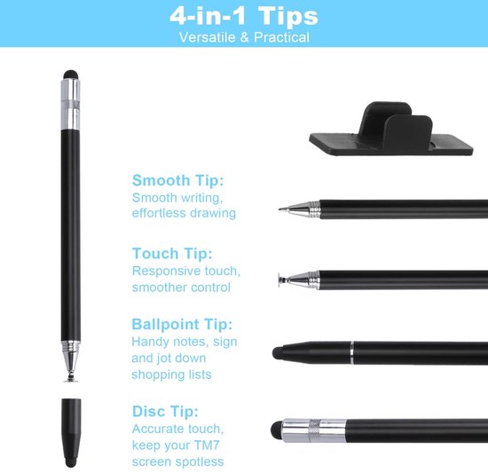 Cosensi- Stylus Pen 4-in-1 - Multifunctionele Touch-Pen - Balpen - Disc-Punt - Geschikt voor Thermomix TM7/TM6/TM5 - Praktisch Accessoire - Touchpen — afbeelding 2