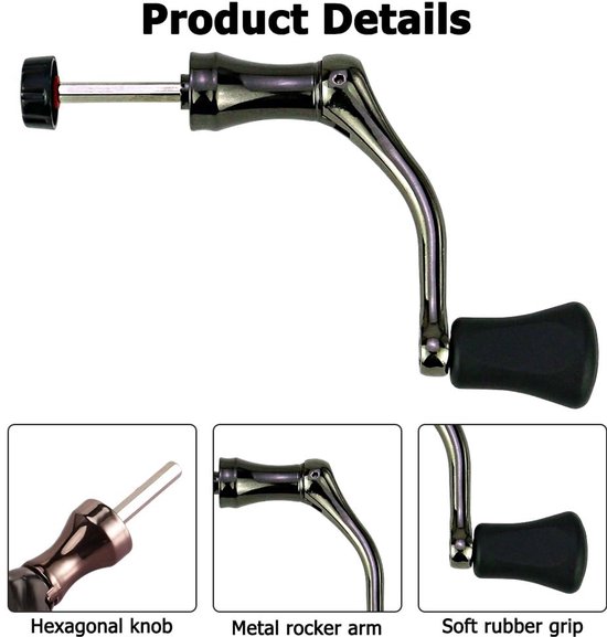 Cosensi- Vissen Handvat Volledig Metalen - Vissen Swivel Reel - Rocker Grip - Compatibel met Vismolens - Diverse Maten - Schacht met Perfecte Pasvorm - Visreel van Cosensi — afbeelding 2