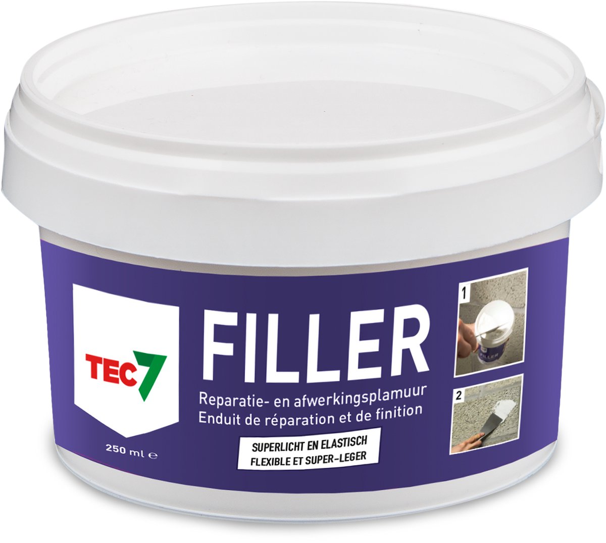 Filler - Reparatie- en afwerkingspleister - Tec7 - 250 ml