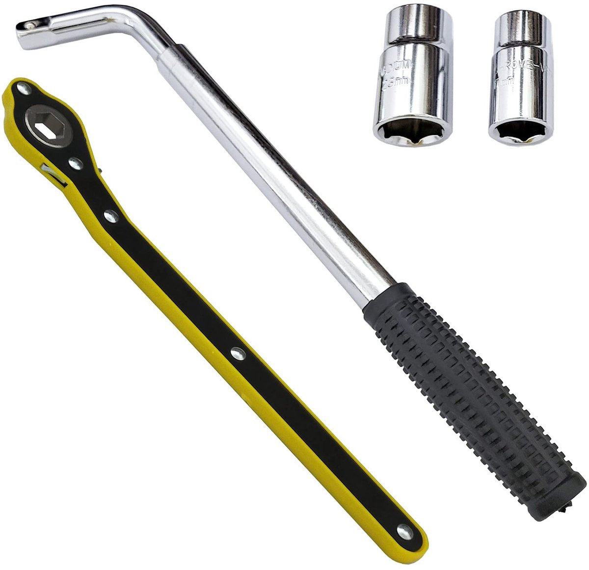 Cosensi- Wielmoersleutel 360° Draaibaar - Stevig/Compact - Roestvrij Staal - Voor Scissor Jack - Lengte 510 mm - 360 mm - Bandenmoersleutel