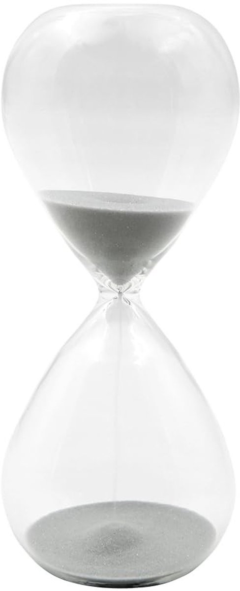 Dailygoods - Zandloper - Kindertimer - Decoratie - Grijs - Koken - Tijdbeheer - Geschikt voor Thuis en Kantoor - Groot 10 Minuten Zandglas