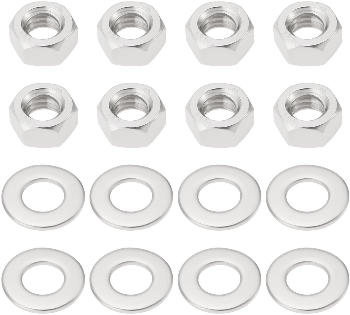 Dailygoods- Moer Set 20 Stuks - BSF Draad - 304 Roestvrij Staal - Afstandhouders - Cilinderkop Compatibel - Zeshoekig Ontwerp - Moerkits