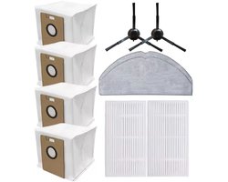 10-delige accessoireset voor Tapo RV30 Max Plus/ RV30 Max/ RV20 Max Plus/RV20 Max stofzuiger - 2 filters, 2 dweilpads, 4 stofzakken, 2 zijborstels, vervangingsonderdeel voor Tapo RV30 Max Plus