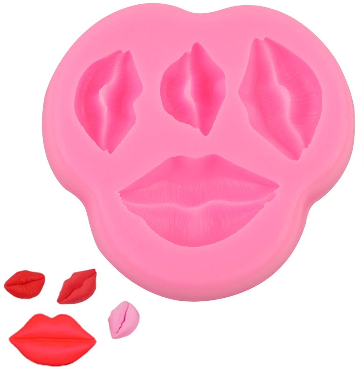 Dailygoods- Cakevorm Siliconen - Cartoon Vorm - Bakgereedschap - 9,2x8,7x1,5 cm - Roze/Grijs - Voor Cakedeeg en Fondant - Bakvorm