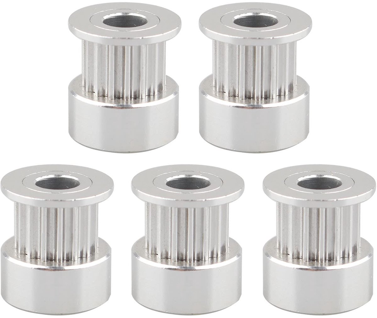 Dailygoods- Timing Belt Pulley 16 Tanden - Aluminium - 5mm Bore - 6mm Breedte - 3D Printer Accessoire - Set van 5 Stuks