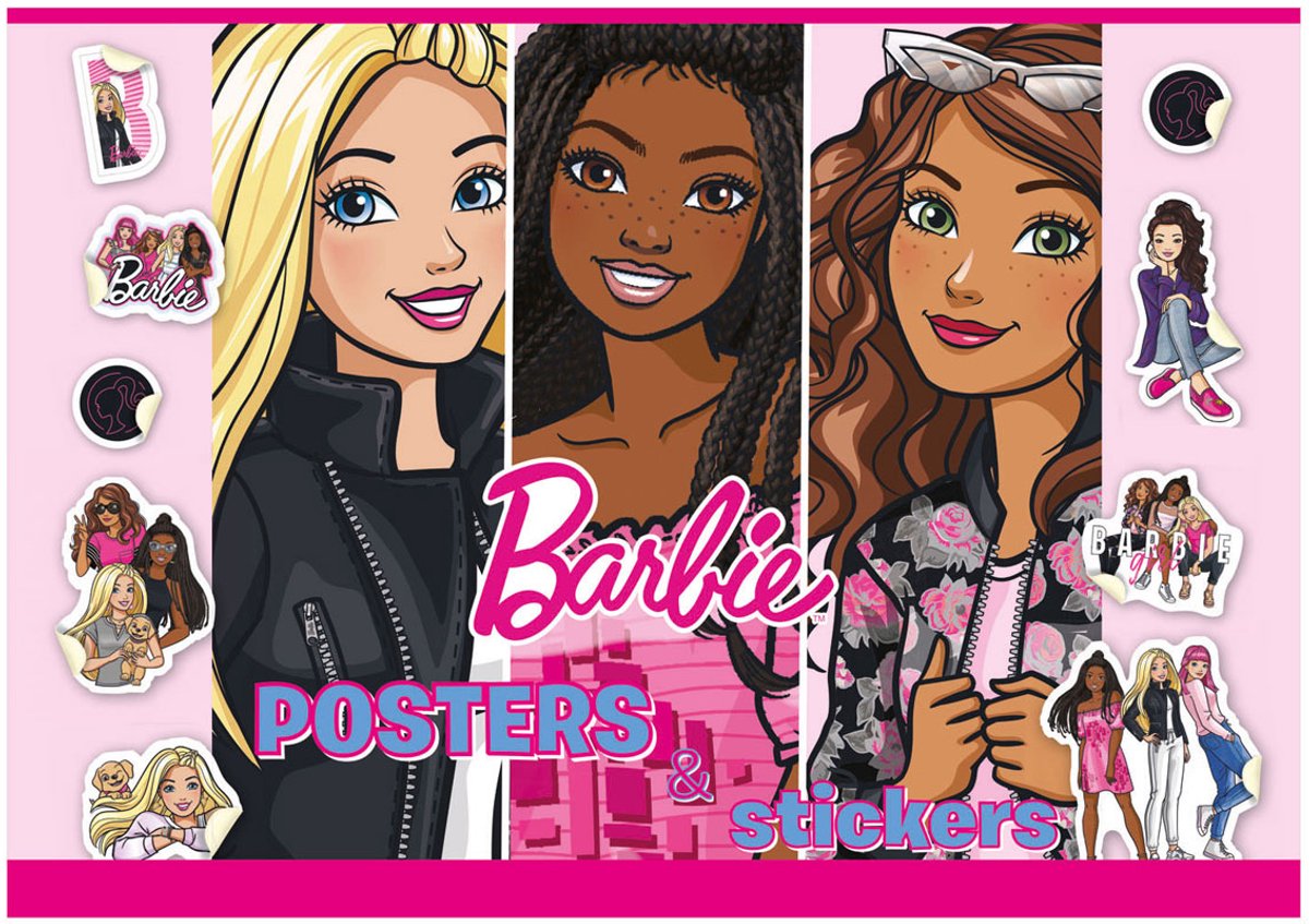 Barbie Posterboek om te Kleuren met Stickers