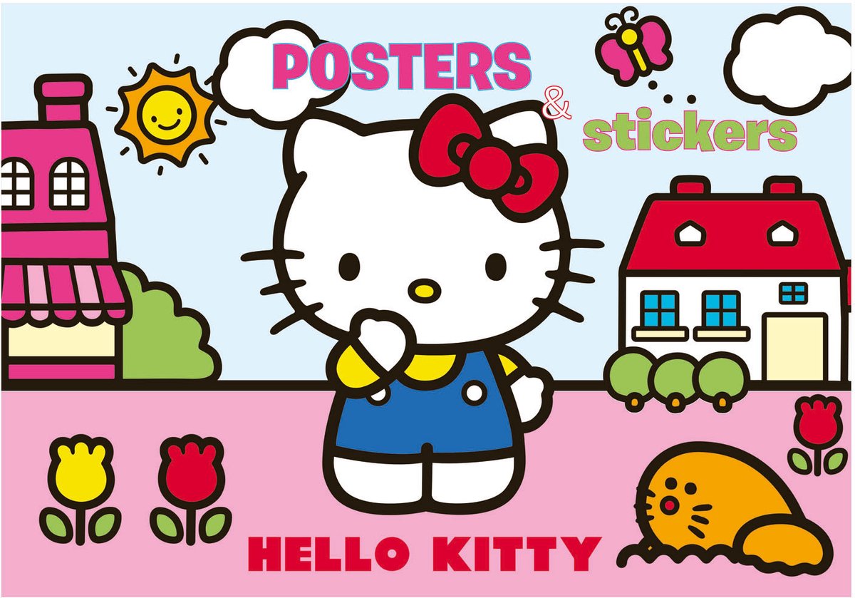 Hello Kitty Posterboek om te Kleuren met Stickers