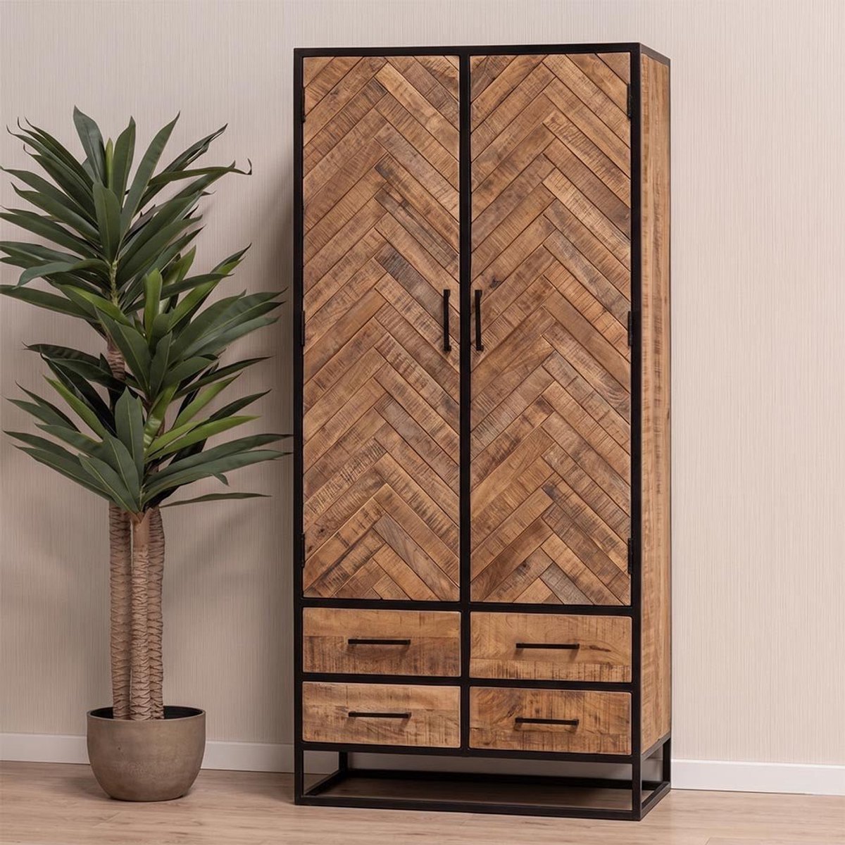 Mangohouten Kast New Haven 90 cm Mahom