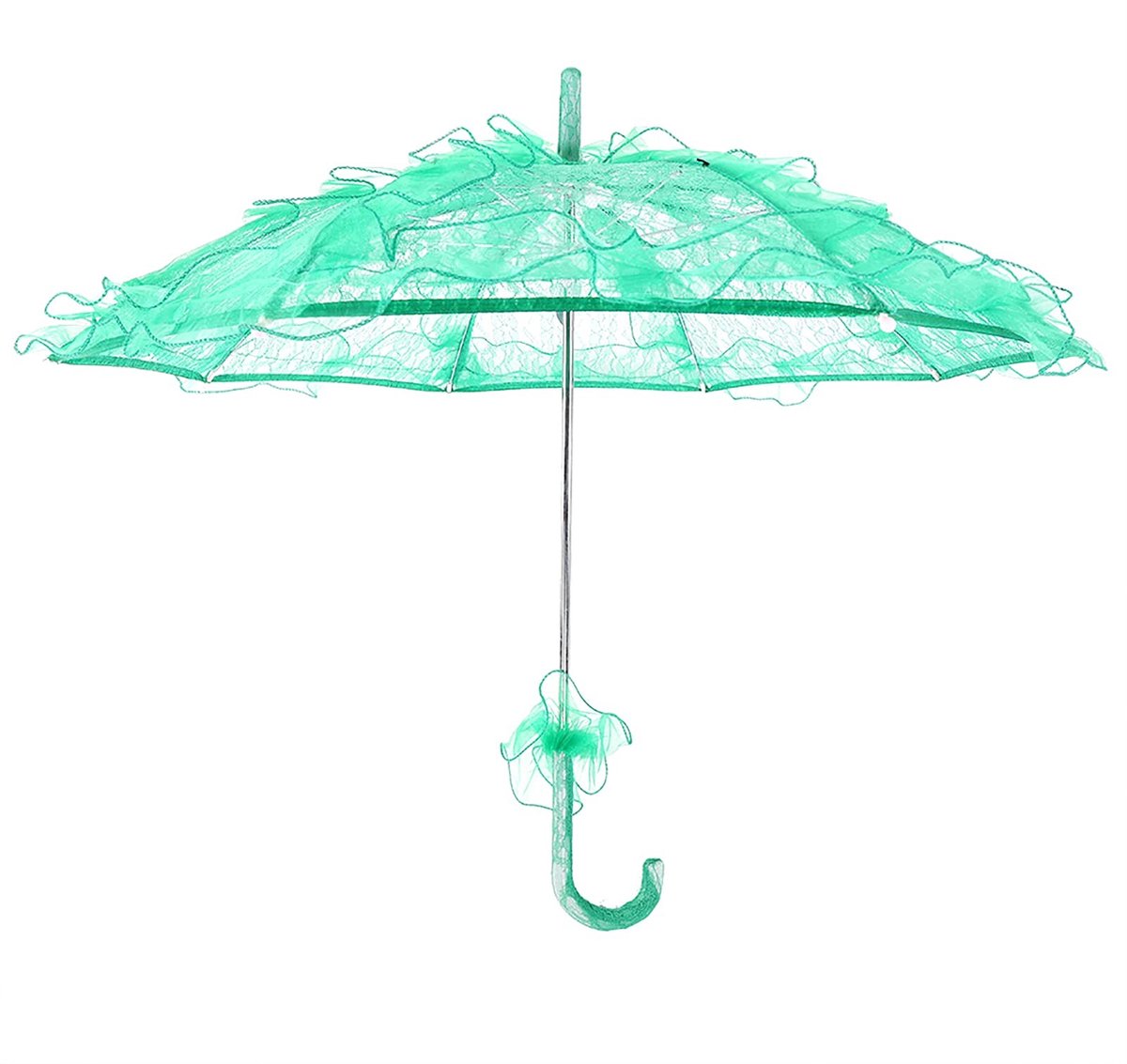 Dailygoods- Parasol UV-bestendig - Vintage Parasol - Kanten Parasol - Houten Handvat - Bruiloft - Feesten - Ceremonie - Paraplu