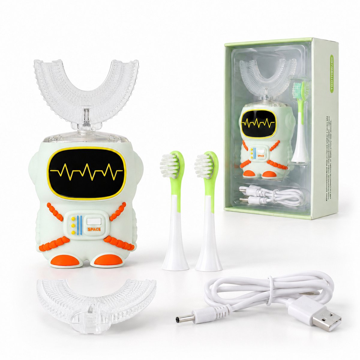 Gloovon® Elektrische Kindertandenborstel voor Kinderen - Sonische Tandenborstel met Astronaut Design - Geschikt voor 2-7 jaar