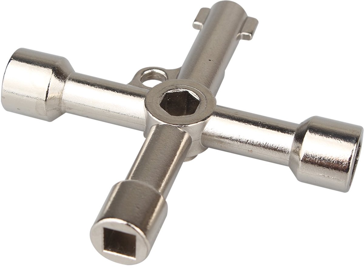 Dailygoods - Multifunctionele Sleutel - 6-Weg Sleutel voor Water Gas en Elektriciteitsmeters - Duurzaam en Handig - Perfect voor iedere klus - Essenti...