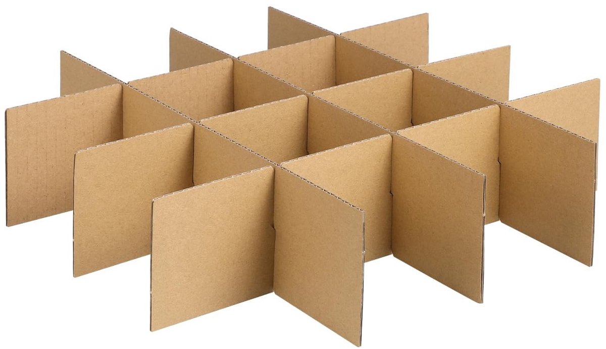 Dailygoods- Scheidingswanden Karton - Set voor Verhuisdozen - Bescherming Breekbare Voorwerpen - Efficiënt Inpakken - Kakikleurig - Vermindert Risico op Stoten