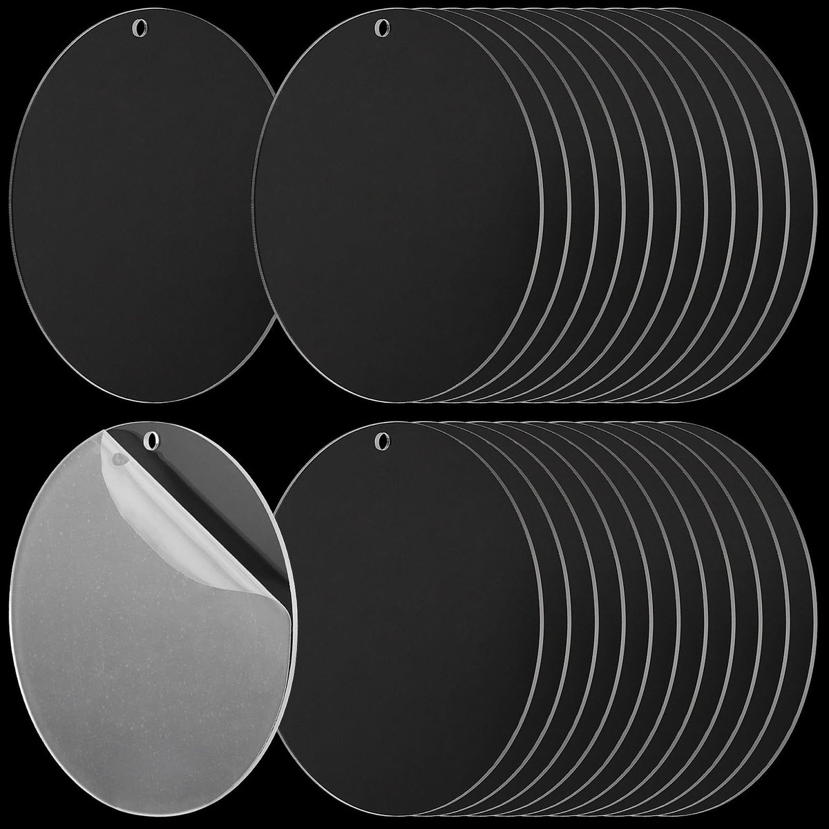 Dailygoods- Acrylschijf 10 cm - Set van 24 - Ronde Acrylplaten - Transparant - Geschikt voor Schilderen/Knutselen - Lichtgewicht en Robuust
