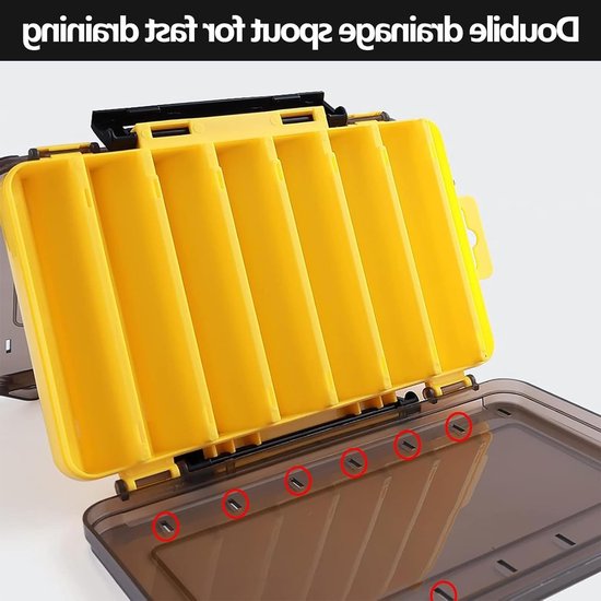 Dubbelzijdige plastic vissersbox met handvat, waterdicht en perfect voor het opslaan van visaas, 19.8 x 13.5 x 3.5 cm, ideaal voor vissers en hengelsportliefhebbers — afbeelding 2