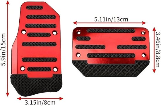 Auto Pedaalhoezen - Rem Gaspedaal - Veiliger Rijden - Antislip Ontwerp - 1 Set - Rood — afbeelding 5