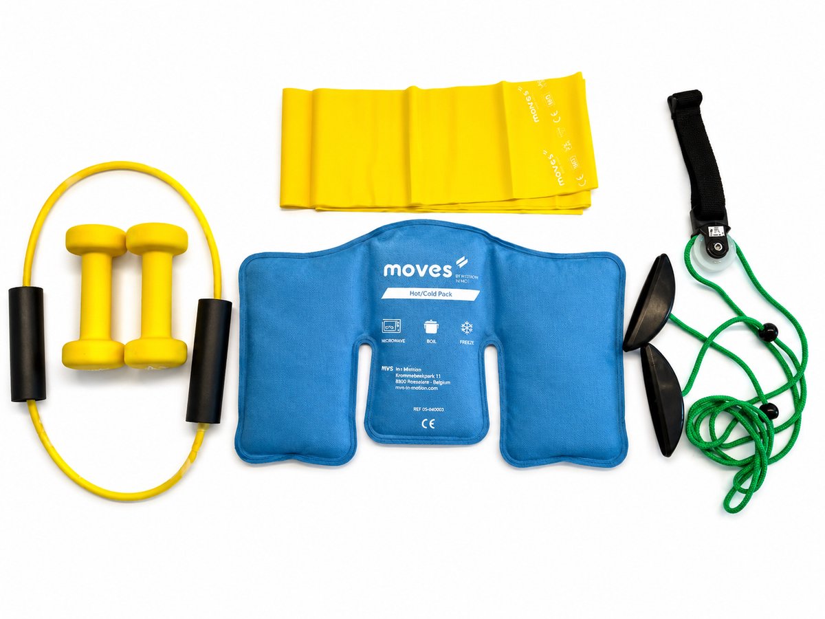 Mambo Max Nek & Schouder Set - Complete Set met Schoudertrainer, Weerstandsband, O-Ring Tube, Dumbbells & Hot/Cold Pack