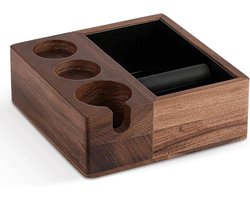 Koffieklopbox Hout - Espresso Afvalbak - Koffie Maken - Ingebouwde Klopstaaf - 23.5 cm Breed - Bruin