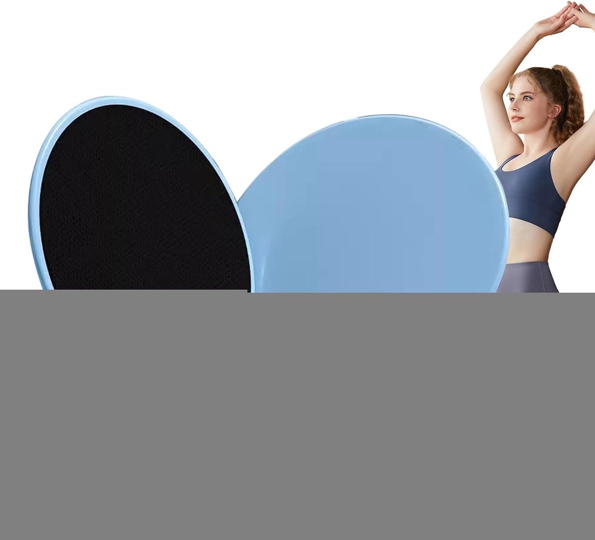 Oefening Core Sliders - Glijdende Discs - Full Body Workout - Dubbelzijdig Gebruik - 17.5 cm Diameter - Blauw
