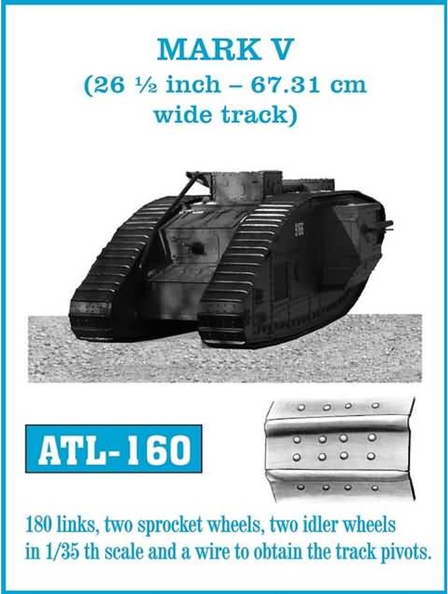 Friul ATL-160 - MARK V. (26 1/2 inch – 67.31 cm wide track) - Metalen Rupsbanden 1:35 - Volledig Zelf Te Monteren