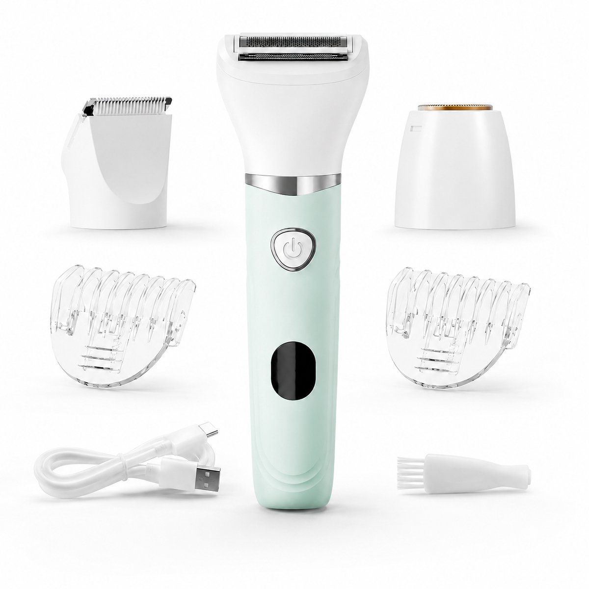 2-in-1 Elektrisch Scheerapparaat Vrouw - Elektrisch Ontharingsapparaat en Ladyshave - Pijnloze Haarverwijdering voor Gezicht, Benen en Bikinilijn - Oplaadbaar