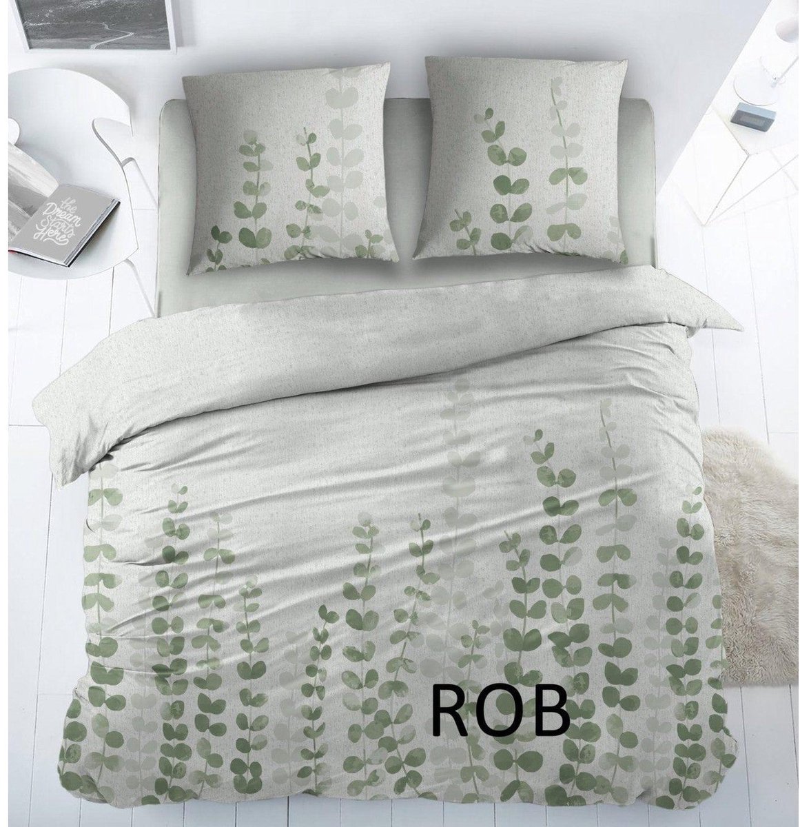 Sleepnight Dekbedovertrek Katoen Rob - 240 x 200/220 cm + 2 kussenslopen - [Groen]