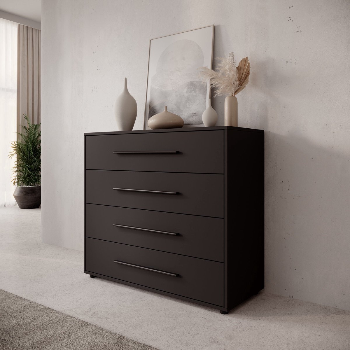 Meubella - Montalo - Ladekast - Zwart - 99x40x87 cm