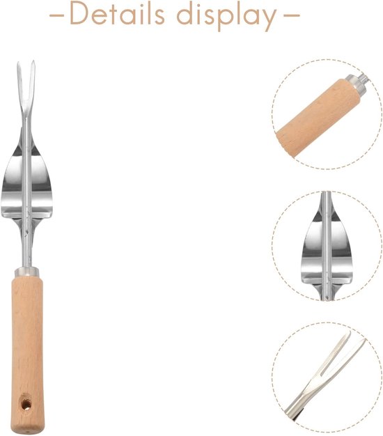 Handmatige Weed Tool - Onkruidsteker Tuin - Onkruid Verwijderen - Roestvrij Staal - 32 cm - Zilver — afbeelding 5