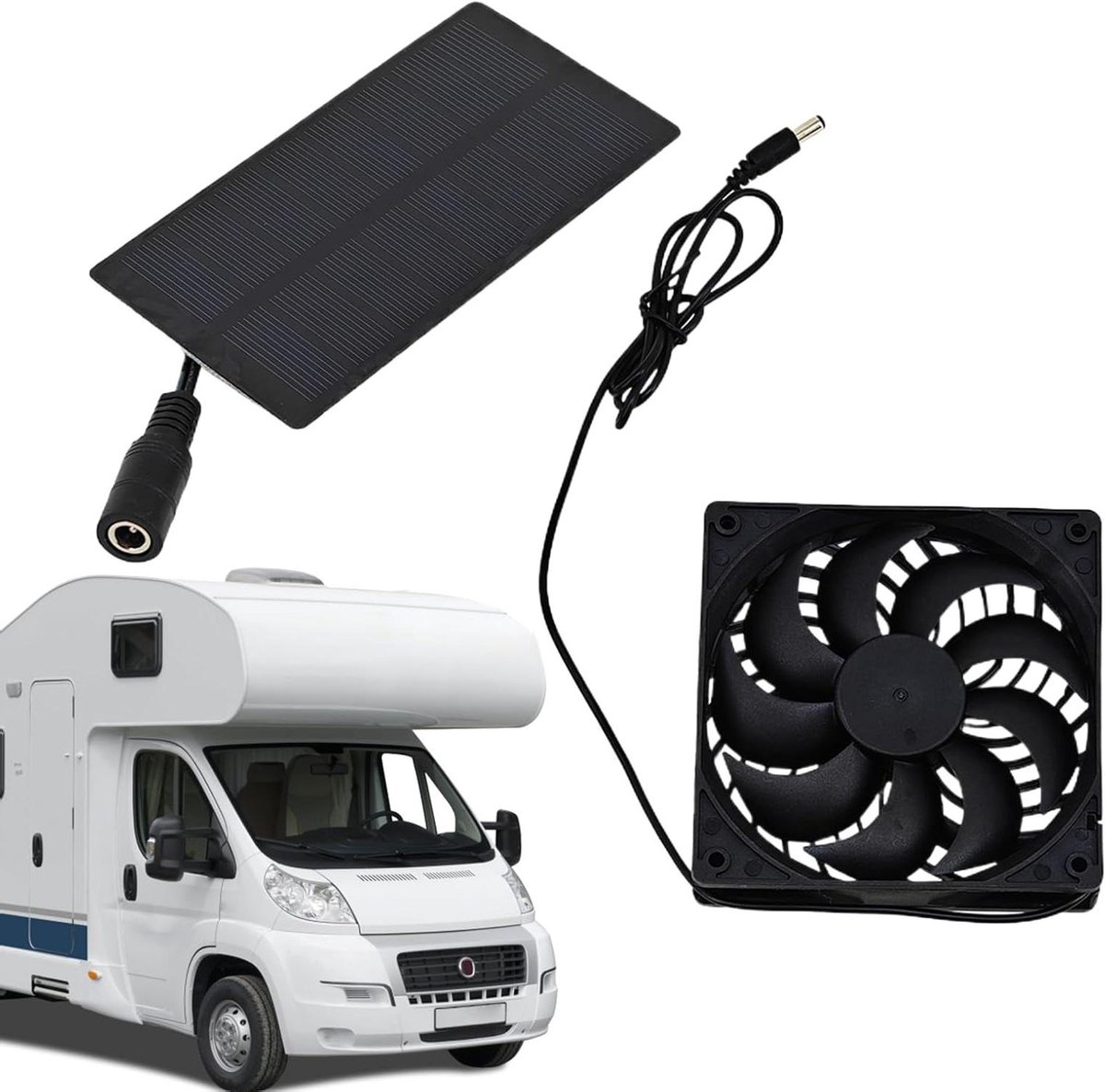 Afzuigventilator Zonne-energie - Zonneventilator Kippenhok - Ventilatie Kippenhok - Draadloos Ontwerp - 14 cm breed - Uniek