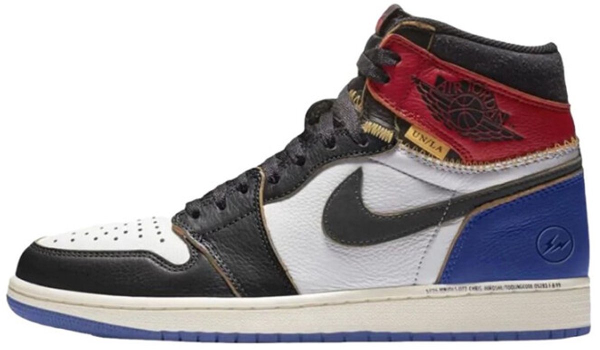 Air Jordan 1 Retro High OG SP Fragment x Union LA Varsity Sport Royal . Wit