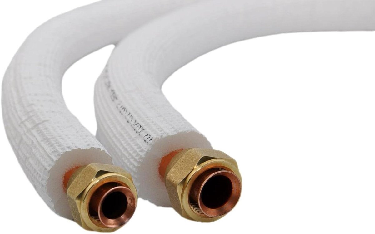 Koelmiddelleiding Set - Airco Leidingen - Airco Installatie - Geïsoleerd Koper - 1 Meter - Wit