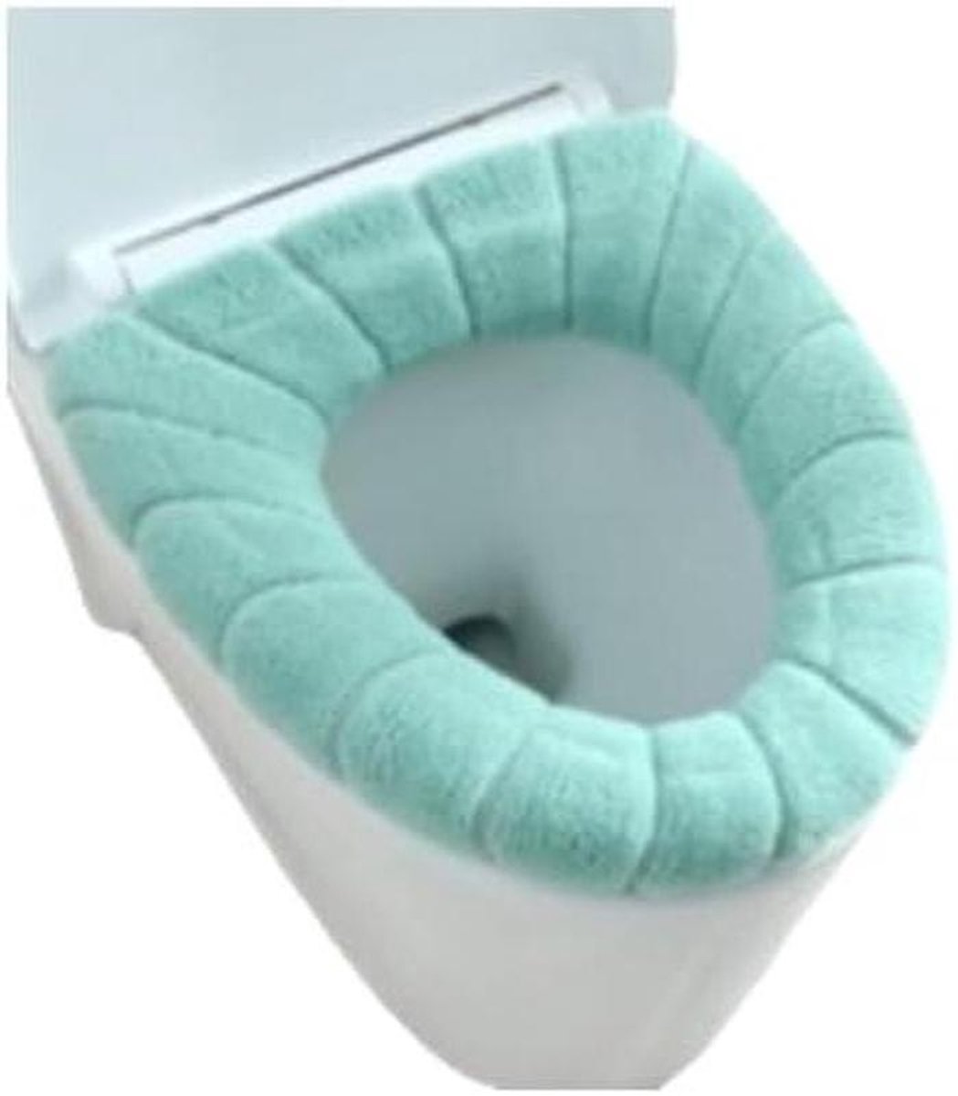 Toiletstoelhoes - Toiletbril warmer - Comfort verhogen - Zacht en wasbaar - Diameter 30 cm - Blauw