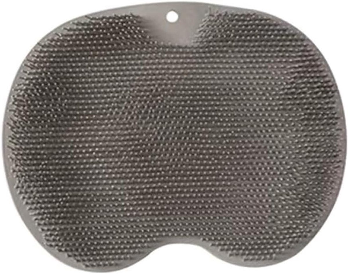 Badmat Siliconen - Voetborstel Massageapparaat - Voetverzorging Reiniging - Honderden Zachte Borstelharen - 27 x 20 x 2.54 cm - Grijs