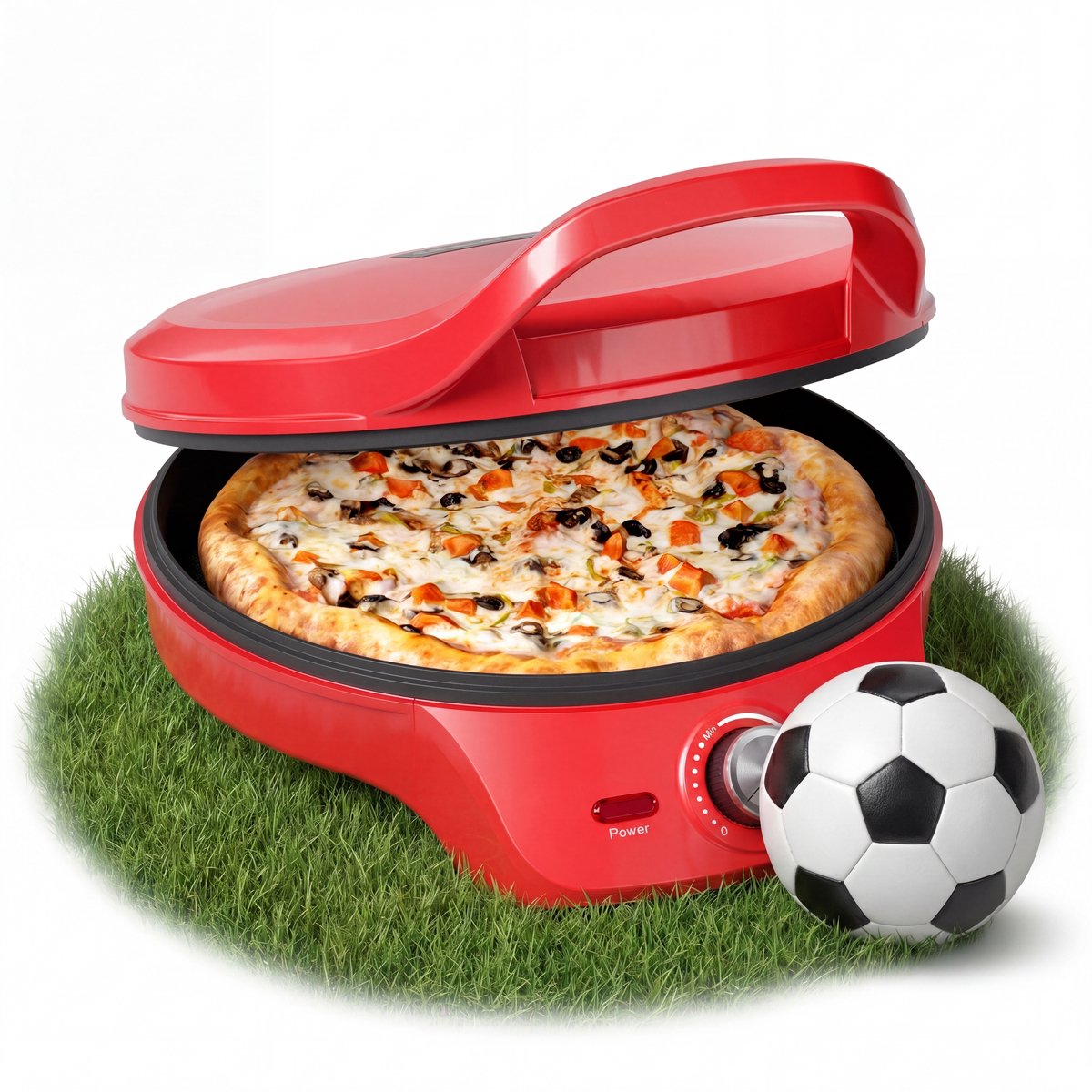 Bol.com Princess Pizza maker 115007 - Pizzaoven - Regelbare thermostaat tot 220C - Rood - Ø30cm - ook te gebruiken als tafelgril... aanbieding