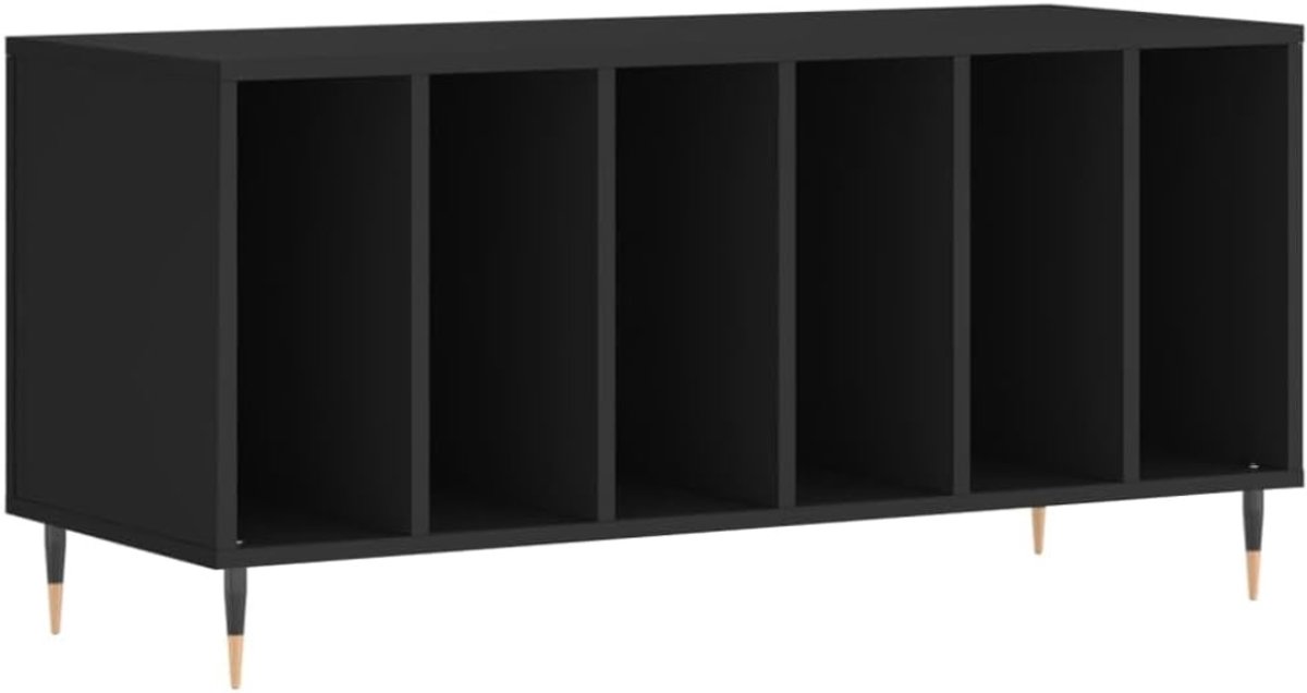 QIN® Platenspeler Kast - Platenspeler Meubel - Ip Kast - 100x38x48cm - Zwart - 38cm x 100cm x 48cm