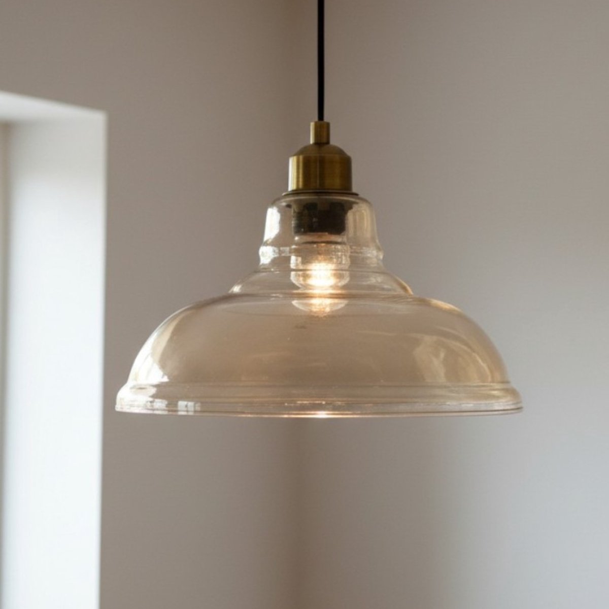 Bamyum Vishi Glazen Enkele Kroonluchter Retro Honigkleur Hanglamp