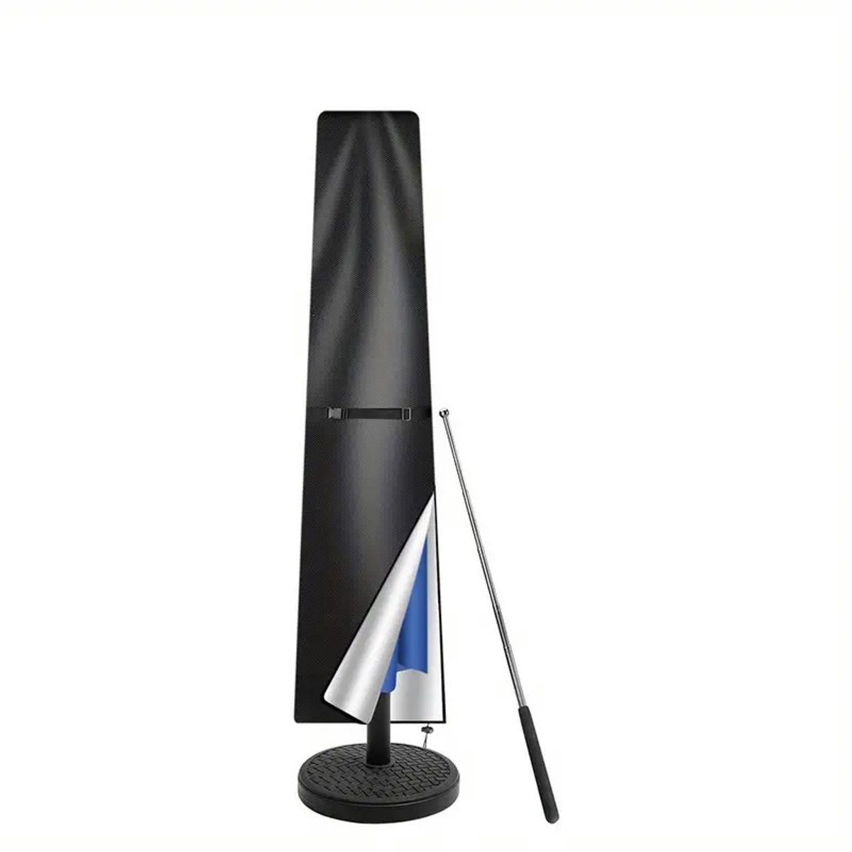 VHV Parasolhoes - Beschermhoes parasol - Tuinhoes - Waterdichte parasolhoes - Weerbestendige beschermhoes - Hoes voor rechte parasol - UV-bestendige hoes - Hoes met coating - Voor tuin - Voor terras - Voor zwembad Zwart