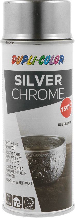 Dupli Color - Chrome argenté - Peinture en aérosol - 400 ml - Résistant à la chaleur jusqu'à 150 gr