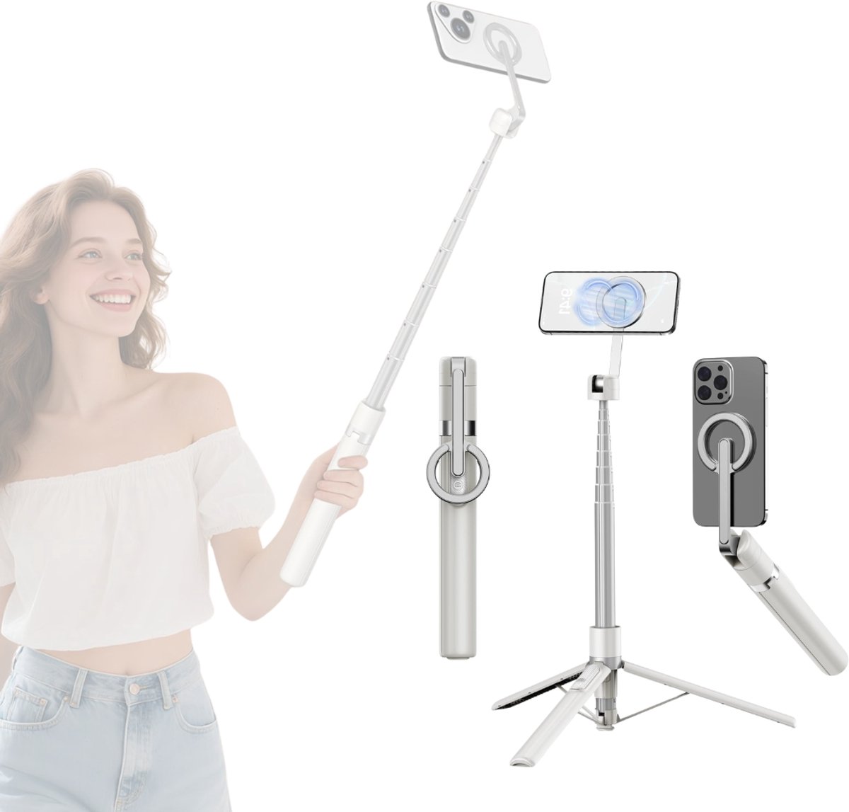 DailySupplies® Selfiestick – Selfie Statief – Telefoon Tripod