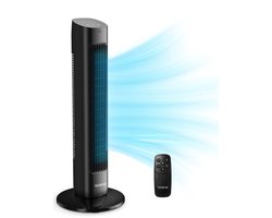 YASHE Torenventilator 76 cm - Stille ventilator zonder bladen vanaf 28 dB - 85 graden oscillatie - Afstandsbediening - 3 snelheden - 15-uurs timer - Zwart