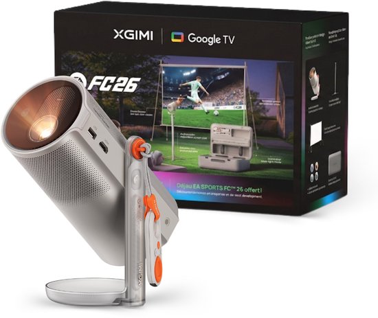 XGIMI MoGo 4 FC26 Bundel - Exclusieve bundel - Draagbare Smart Beamer - Ingebouwde Batterij - met Google TV & Netflix - Harman Kardon speakers