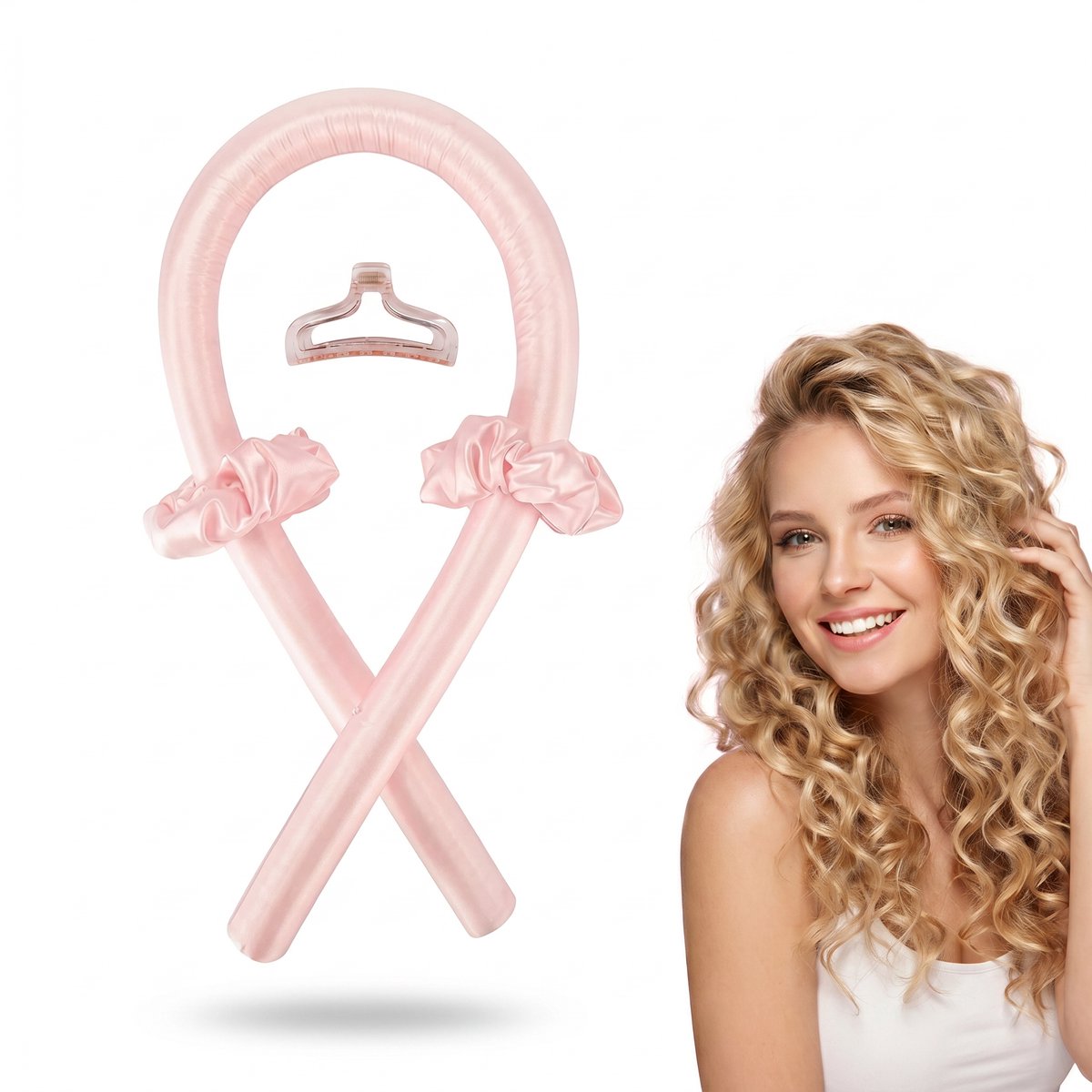 Maison Aiyan Heatless Curls – Krullen Zonder Hitte – Incl. Haarklem & Haarelastiekjes –